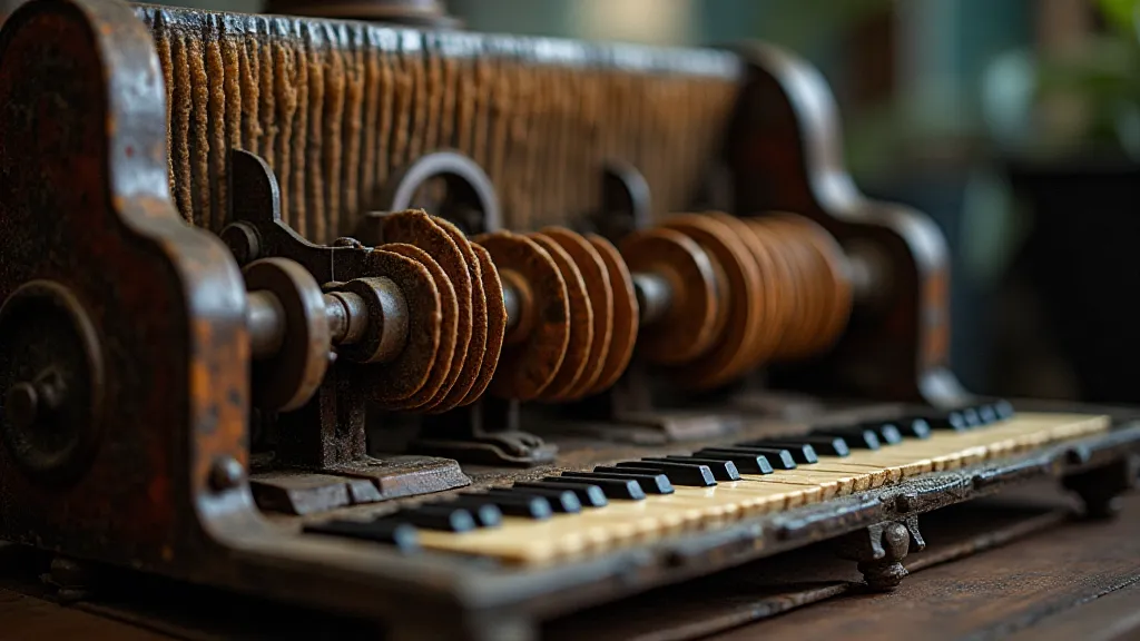 Disassembled vintage accordion.