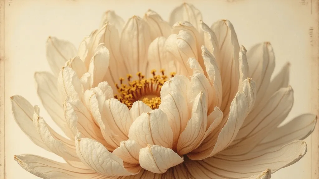 Antique peony botanical print