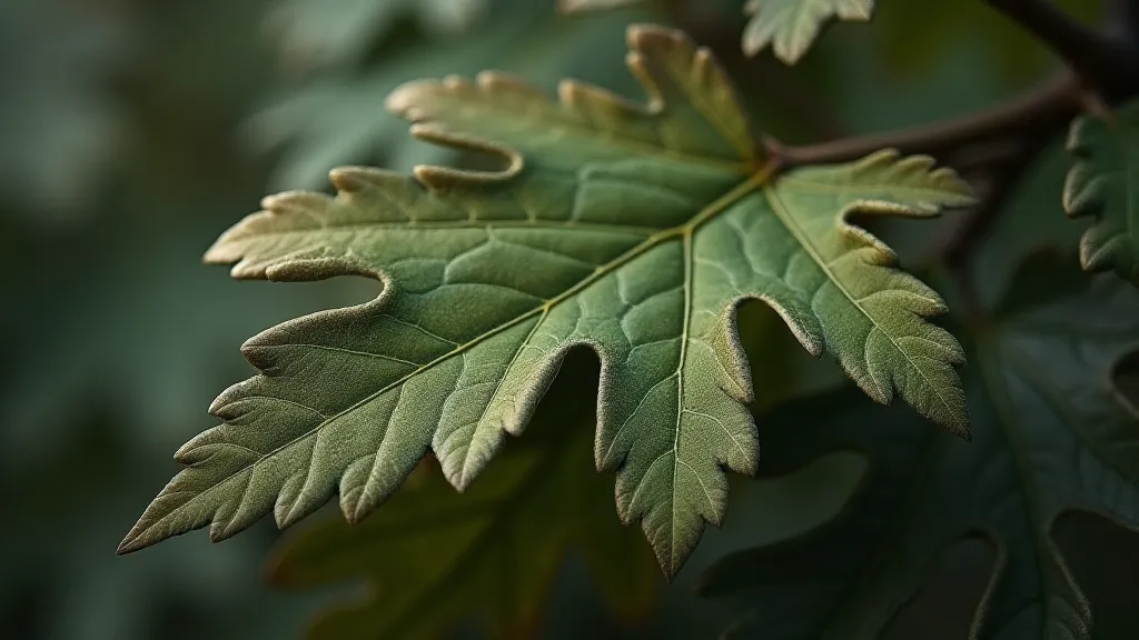 Oak leaves in various stages of aging.