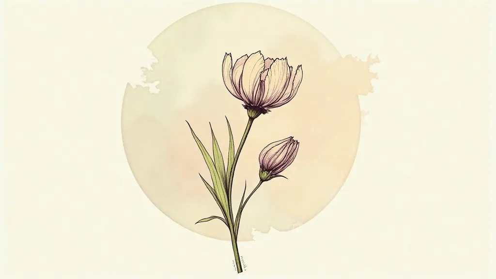 Pen and Ink Watercolor Botanical Illustration
