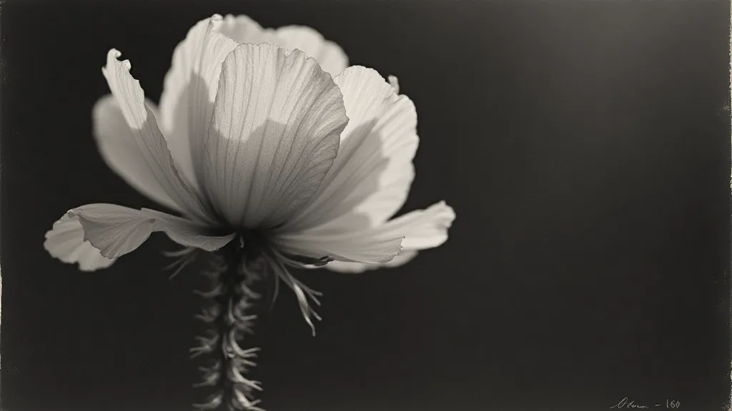 Vintage photograph of a poppy flower