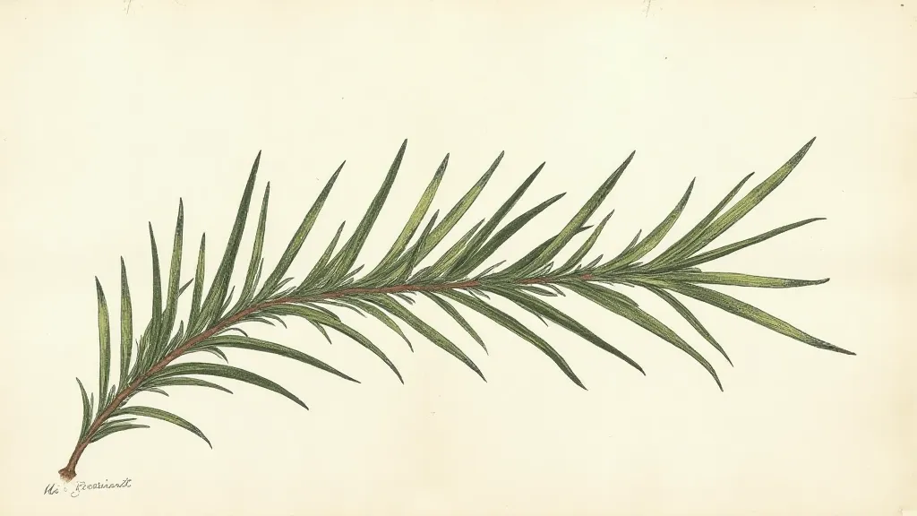 Vintage scientific illustration of rosemary