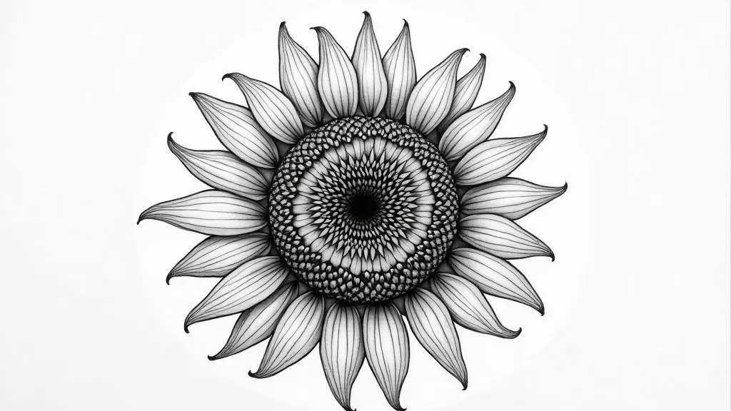 Detailed sunflower seed illustration