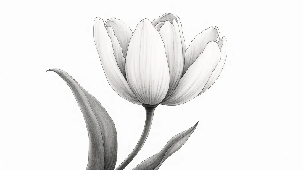 Stylized tulip illustration demonstrating negative space